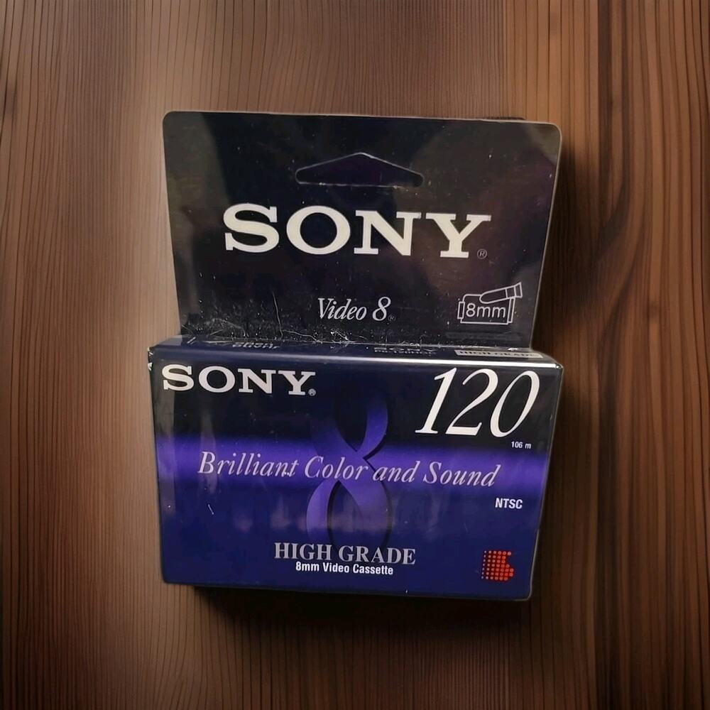 NEW FACTORY SEALED SONY 120 MINUTE 8MM Video CASSETTE TAPE NEW